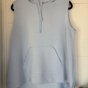 Elie Tahari Light Blue Sleeveless Hoodie Tank